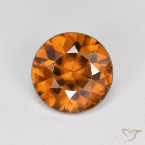 1.42ct Naturale Arancia Terrosa Zircone, Rotondo, VVS-VS
