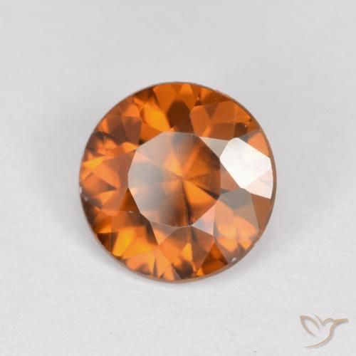 Zircone Arancia Terrosa naturale da 1.42 ct, Rotondo, VVS-VS
