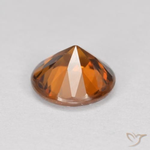Zircone Arancia Terrosa naturale da 1.42 ct, Rotondo, VVS-VS