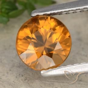 Zircone Marrone arancio naturale da 1.54 ct, Rotondo, VVS-VS