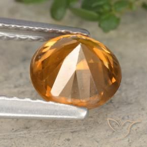 Zircone Marrone arancio naturale da 1.54 ct, Rotondo, VVS-VS
