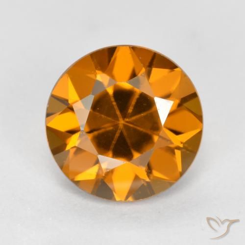 1.55ct Naturale Marrone arancio Zircone, Rotondo, VVS-VS