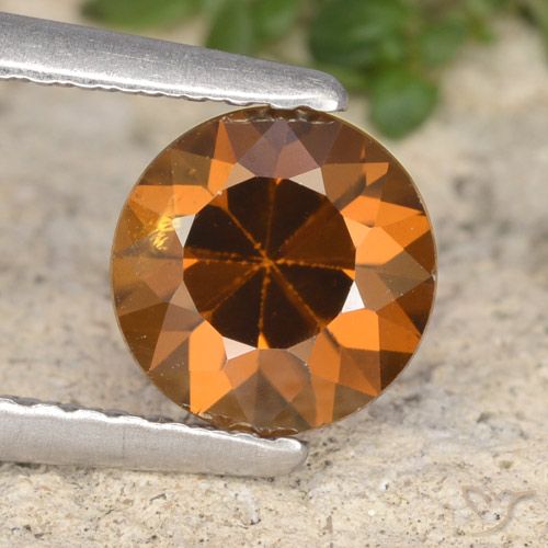 1.61ct Naturale Arancia Terrosa Zircone, Rotondo, VVS-VS