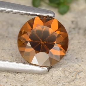 Zircone Arancia Terrosa naturale da 1.61 ct, Rotondo, VVS-VS