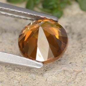 Zircone Arancia Terrosa naturale da 1.61 ct, Rotondo, VVS-VS