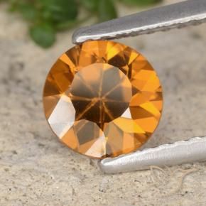 Zircone Arancione scuro naturale da 1.32 ct, Rotondo, VVS-VS