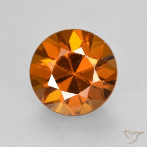 1.64ct Naturale Arancio Medio Zircone, Rotondo, VVS-VS
