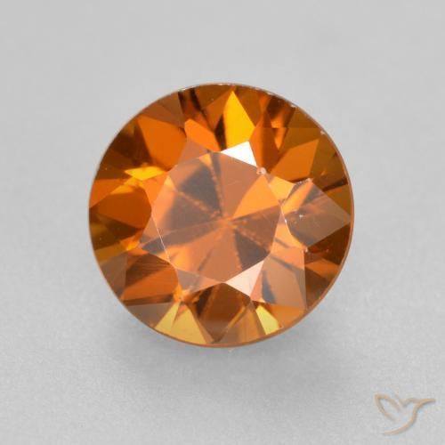 Zircone Arancio Medio naturale da 1.64 ct, Rotondo, VVS-VS