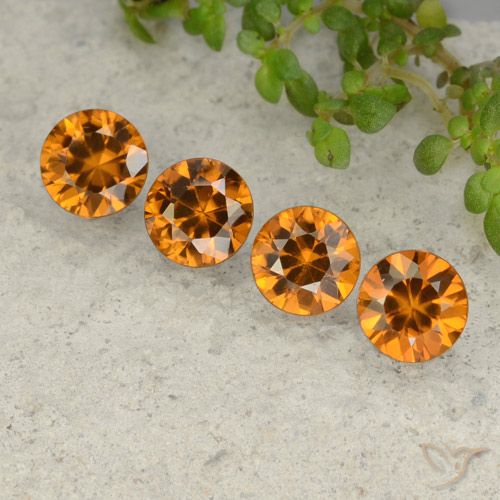4.38ctw Naturale Marrone arancio Zircone, Rotondo, VVS-VS