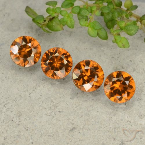 4.24ctw Naturale Arancione scuro Zircone, Rotondo, VVS-VS