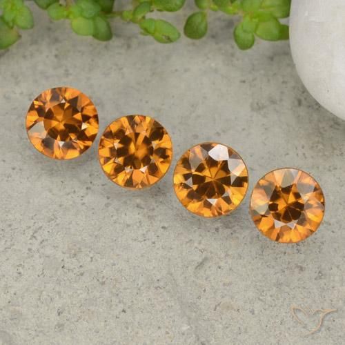 4.27ctw Naturale Marrone arancio Zircone, Rotondo, VVS-VS