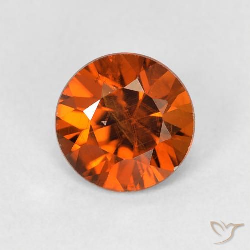 1.13ct Naturale Medium Dark-Orange Zircone, Rotondo, VS