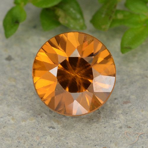 1.13ct Naturale Albicocca Arancia Zircone, Rotondo, VVS-VS
