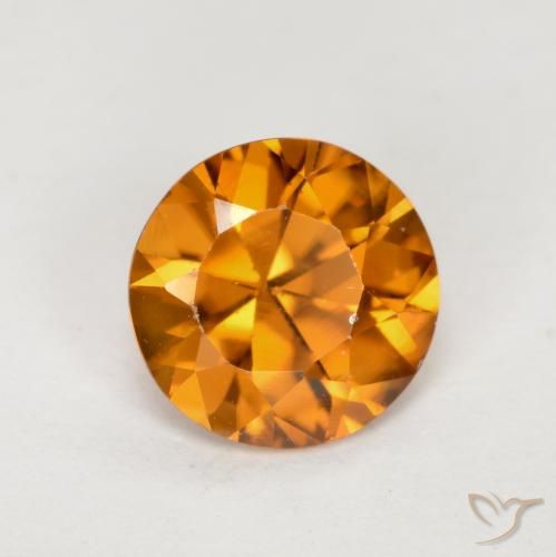 1.23ct Naturale Arancia Terrosa Zircone, Rotondo, VVS-VS