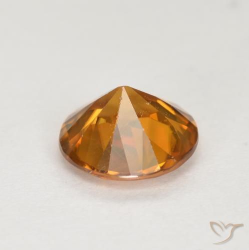 Zircone Arancia Terrosa naturale da 1.23 ct, Rotondo, VVS-VS