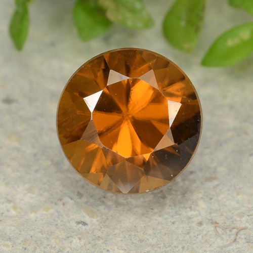 1.42ct Naturale Arancio Medio Zircone, Rotondo, VVS-VS