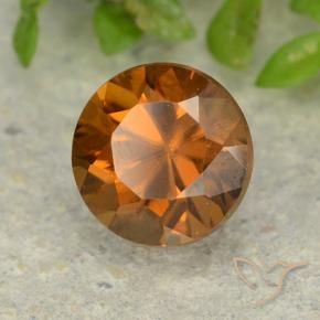 Zircone Arancio Medio naturale da 1.42 ct, Rotondo, VVS-VS