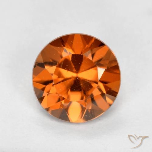 1.23ct Naturale Arancio medio-scuro Zircone, Rotondo, VVS-VS