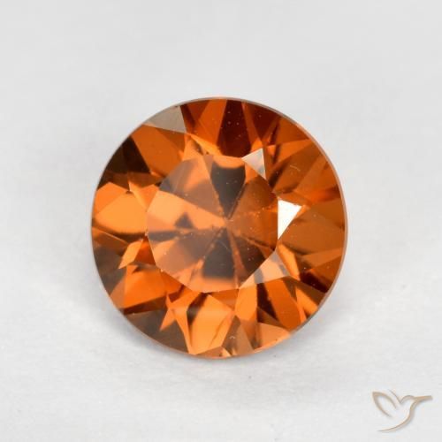 Zircone Arancio medio-scuro naturale da 1.23 ct, Rotondo, VVS-VS