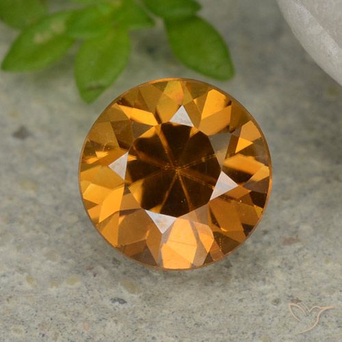 1.24ct Naturale Marrone arancio Zircone, Rotondo, VVS-VS