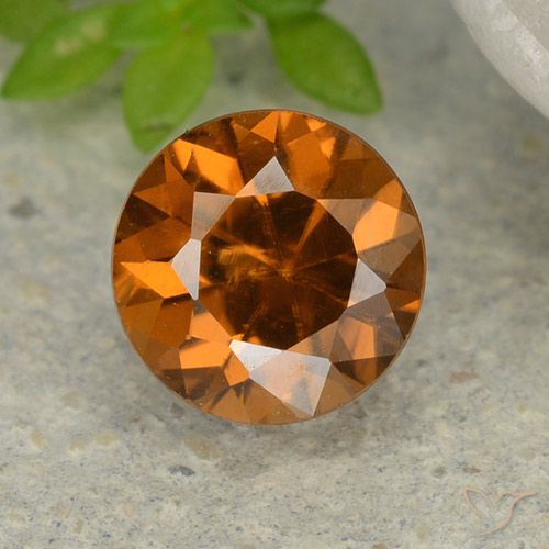 1.20ct Naturale Arancione scuro Zircone, Rotondo, VS