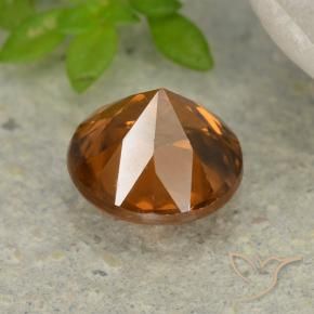 Zircone Arancione scuro naturale da 1.20 ct, Rotondo, VS
