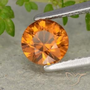 Zircone Arancio medio-scuro naturale da 1.13 ct, Rotondo, VVS-VS