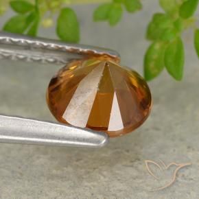 Zircone Arancio medio-scuro naturale da 1.13 ct, Rotondo, VVS-VS