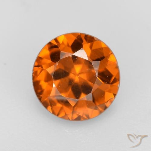 1.14ct Naturale Arancio medio-scuro Zircone, Rotondo, VS