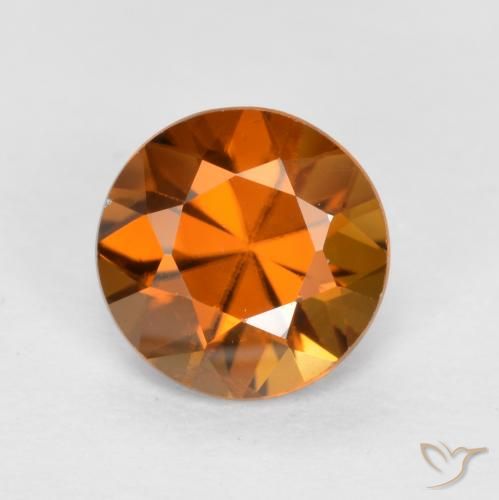 1.20ct Naturale Arancia Terrosa Zircone, Rotondo, VS
