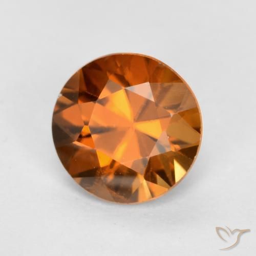 Zircone Arancia Terrosa naturale da 1.20 ct, Rotondo, VS