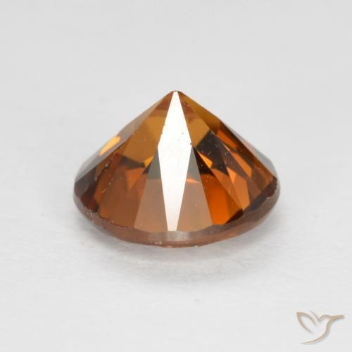 Zircone Arancia Terrosa naturale da 1.20 ct, Rotondo, VS