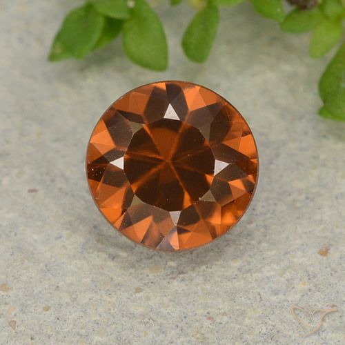 1.19ct Naturale Arancione scuro Zircone, Rotondo, VVS-VS