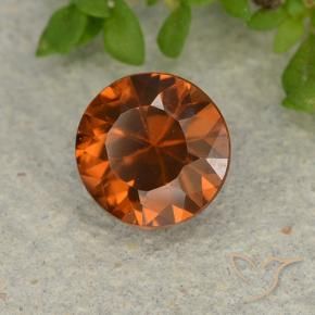 Zircone Arancione scuro naturale da 1.19 ct, Rotondo, VVS-VS