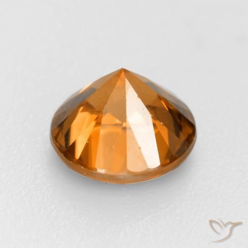 Zircone Arancione scuro naturale da 1.25 ct, Rotondo, VVS-VS
