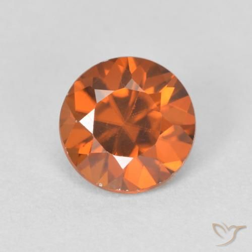 1.20ct Naturale Medium Dark-Orange Zircone, Rotondo, VVS-VS
