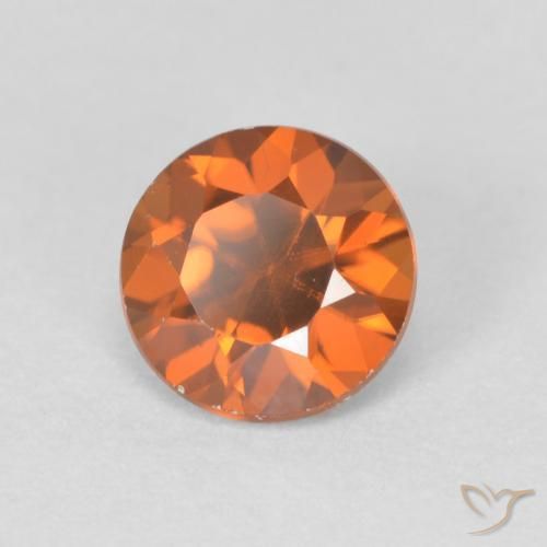 Zircone Medium Dark-Orange naturale da 1.20 ct, Rotondo, VVS-VS