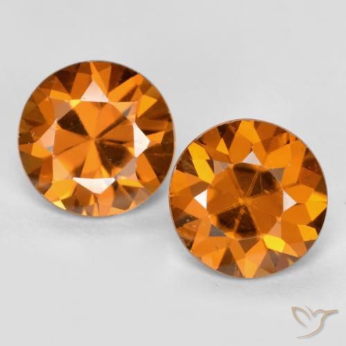 2.24ctw Naturale Arancione scuro Zircone, Rotondo, VVS-VS, Photo A