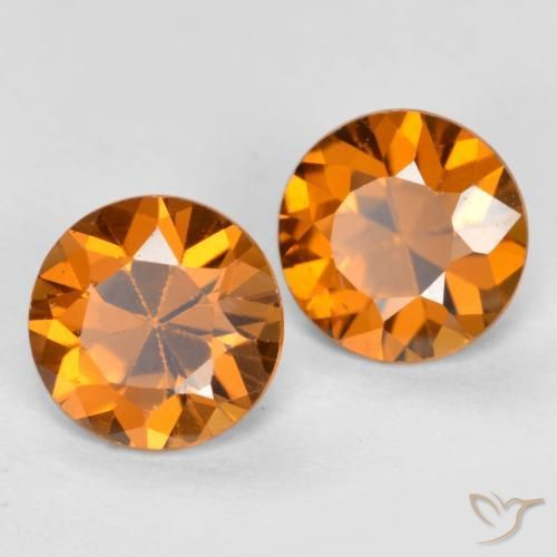 Gemme di Zircone Arancione scuro naturale da 2.24 ct, Rotondo, VVS-VS