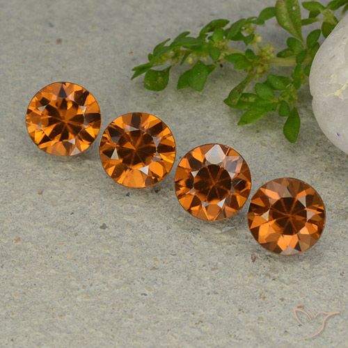 4.75ctw Naturale Arancio medio-scuro Zircone, Rotondo, VVS-VS