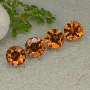 Gemme di Zircone Arancio medio-scuro naturale da 4.75 ct, Rotondo, VVS-VS