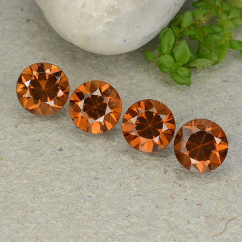 4.94ctw Naturale Arancione Ambra Zircone, Rotondo, VVS-VS