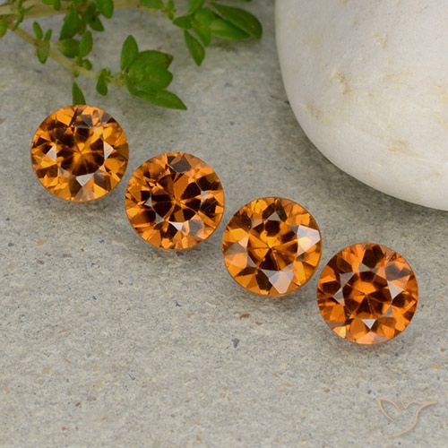 4.61ctw Naturale Arancio giallastro Zircone, Rotondo, VVS-VS