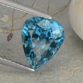 Zircone Blu di Prussia chiaro naturale da 4.54 ct, Forma a pera, VVS