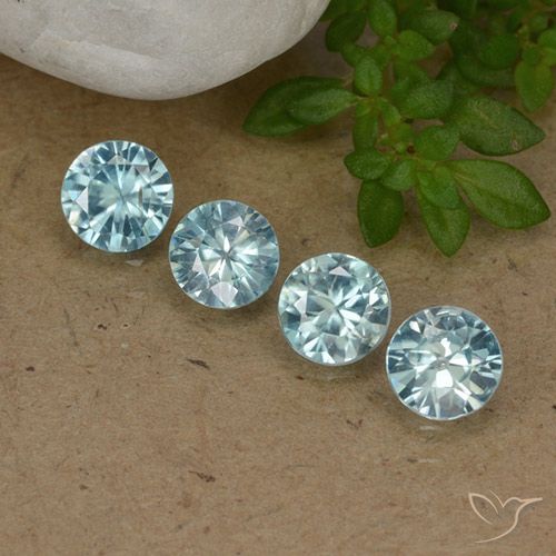 1.71ctw Naturale Azzurro Zircone, Rotondo, VVS-VS