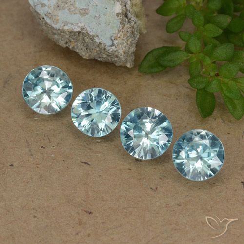 1.78ctw Naturale Azzurro Zircone, Rotondo, VVS-VS