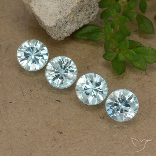 2.06ctw Naturale Azzurro Zircone, Rotondo, VVS-VS