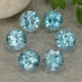 Zircone naturale blu da 2,38 ct, taglio rotondo, VVS-VS
