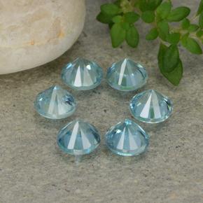 Zircone naturale blu da 2,38 ct, taglio rotondo, VVS-VS
