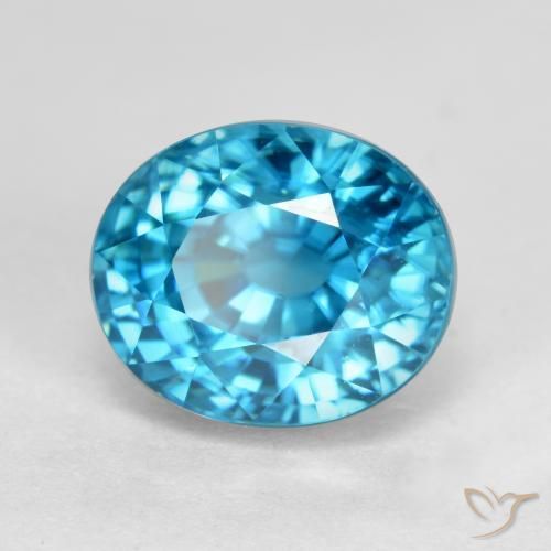 Zircone Blu elettrico naturale da 5.74 ct, Ovale, VVS